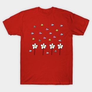 Colourful Bees And Delightful Daisies T-Shirt